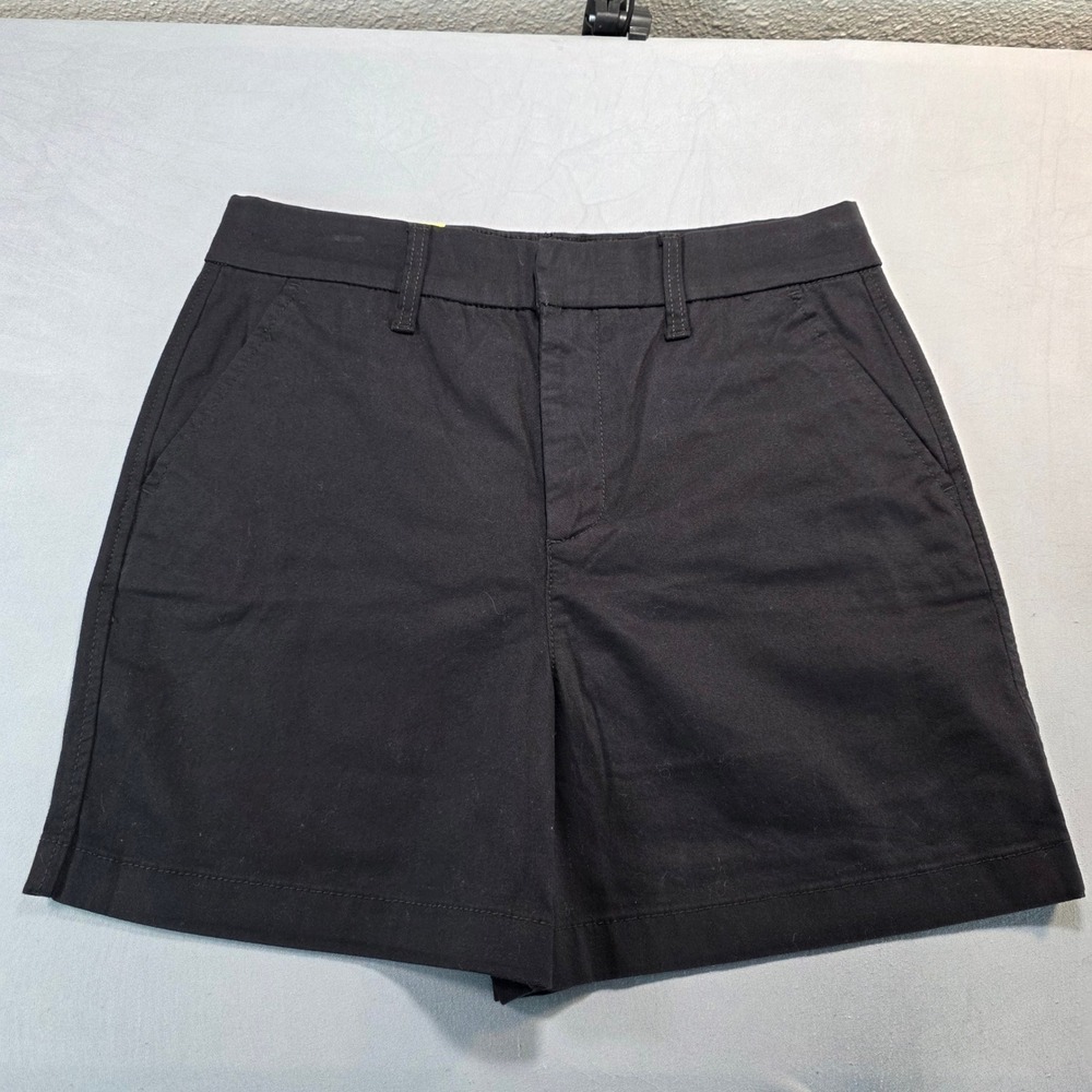 Gloria Vanderbilt Womens Black Stretch Twill Chino Shorts Mid Rise Size 6‎ New